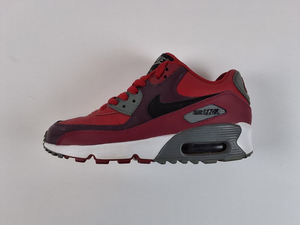 Nike Air Max 90 GS Red Gray Sneakers Youth Size 4Y EU 36